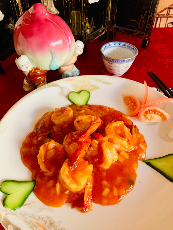 Scampis Ming Chia à la sauce piquante (spicy)