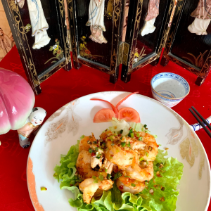 Gambas au poivre et sel