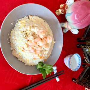 Riz sauté aux scampis